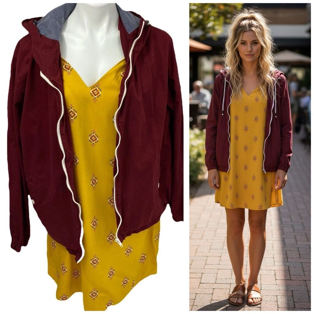 Old Navy Dress Womens PL Lot Jacket Yellow Relaxed Shift Peasant Cottagecore